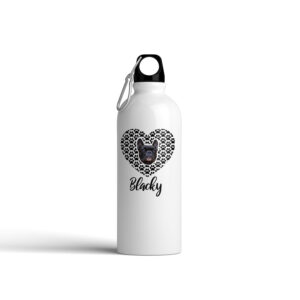 Botella con corazón de patitas