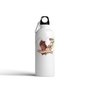 Botella con corazón y flores